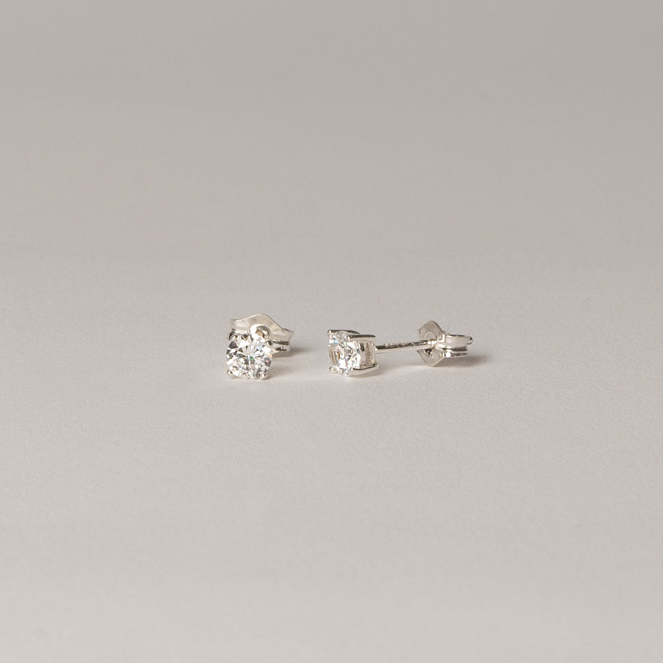 Petite Round Cubic Zirconia Solitaire Stud