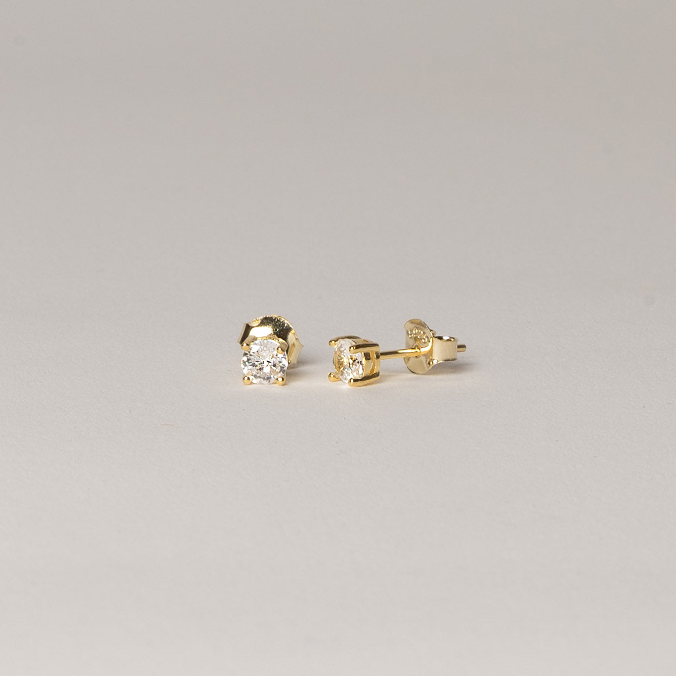 Petite Round Cubic Zirconia Solitaire Stud