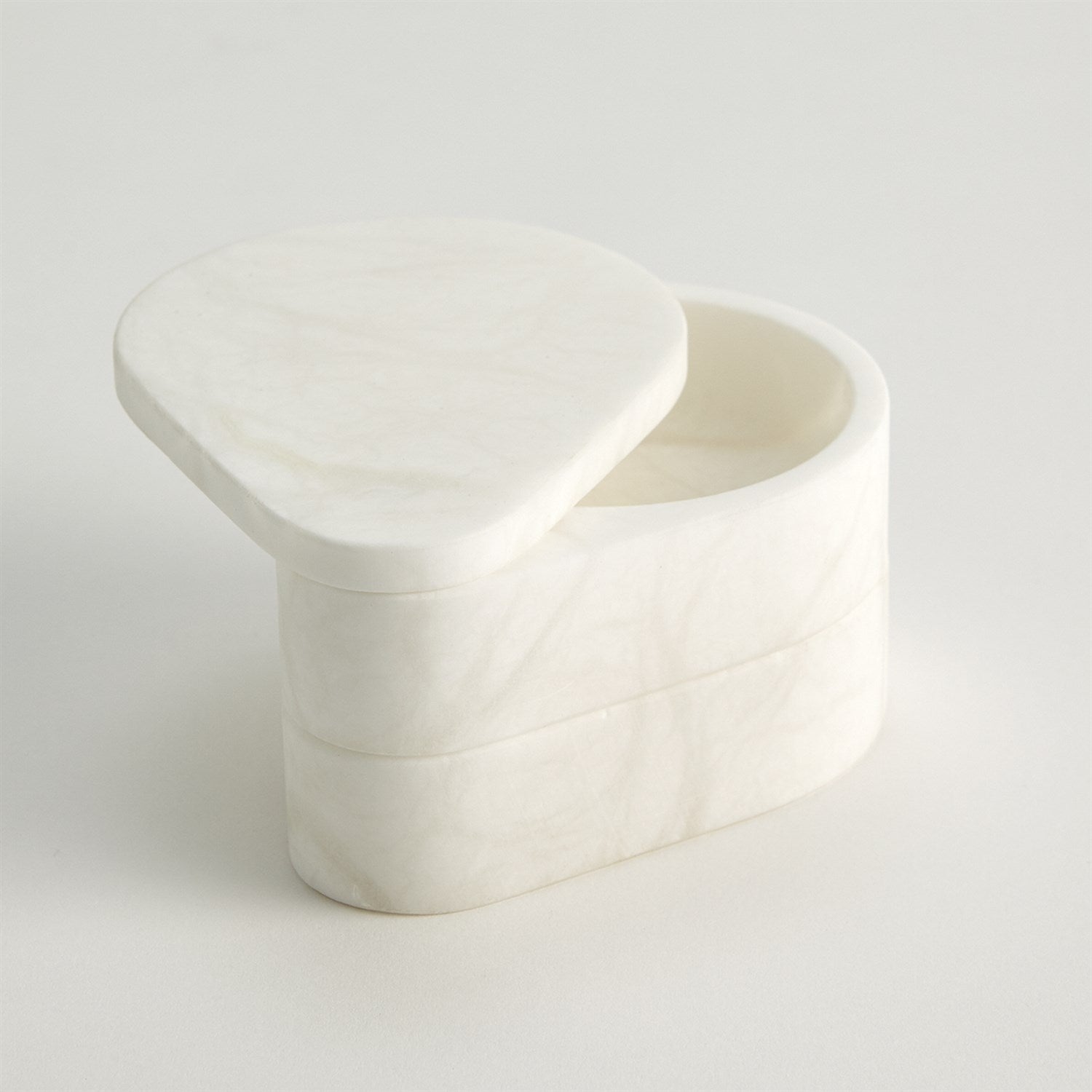 Alabaster Tear Drop Double Box