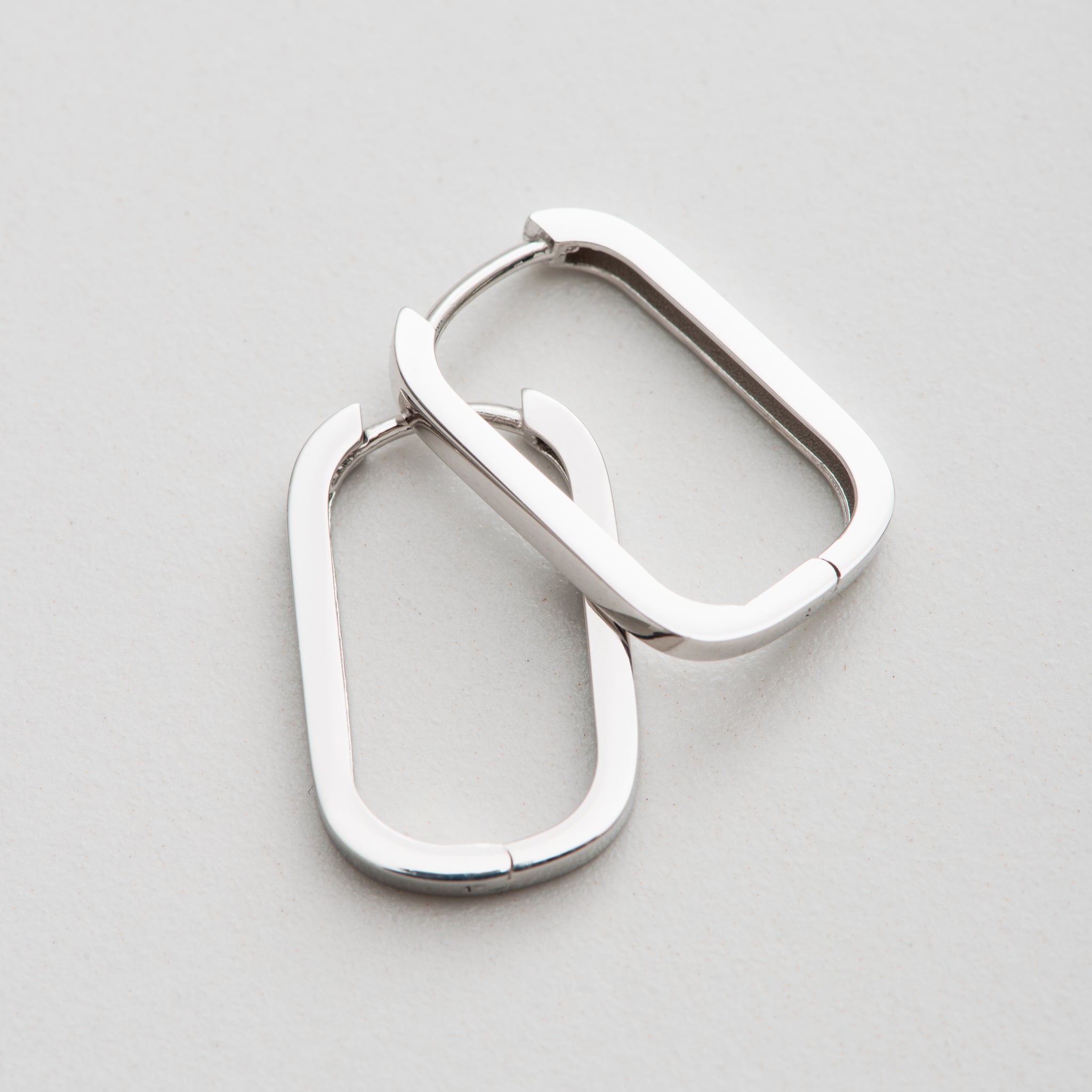 Flat Oval Huggie Earrings