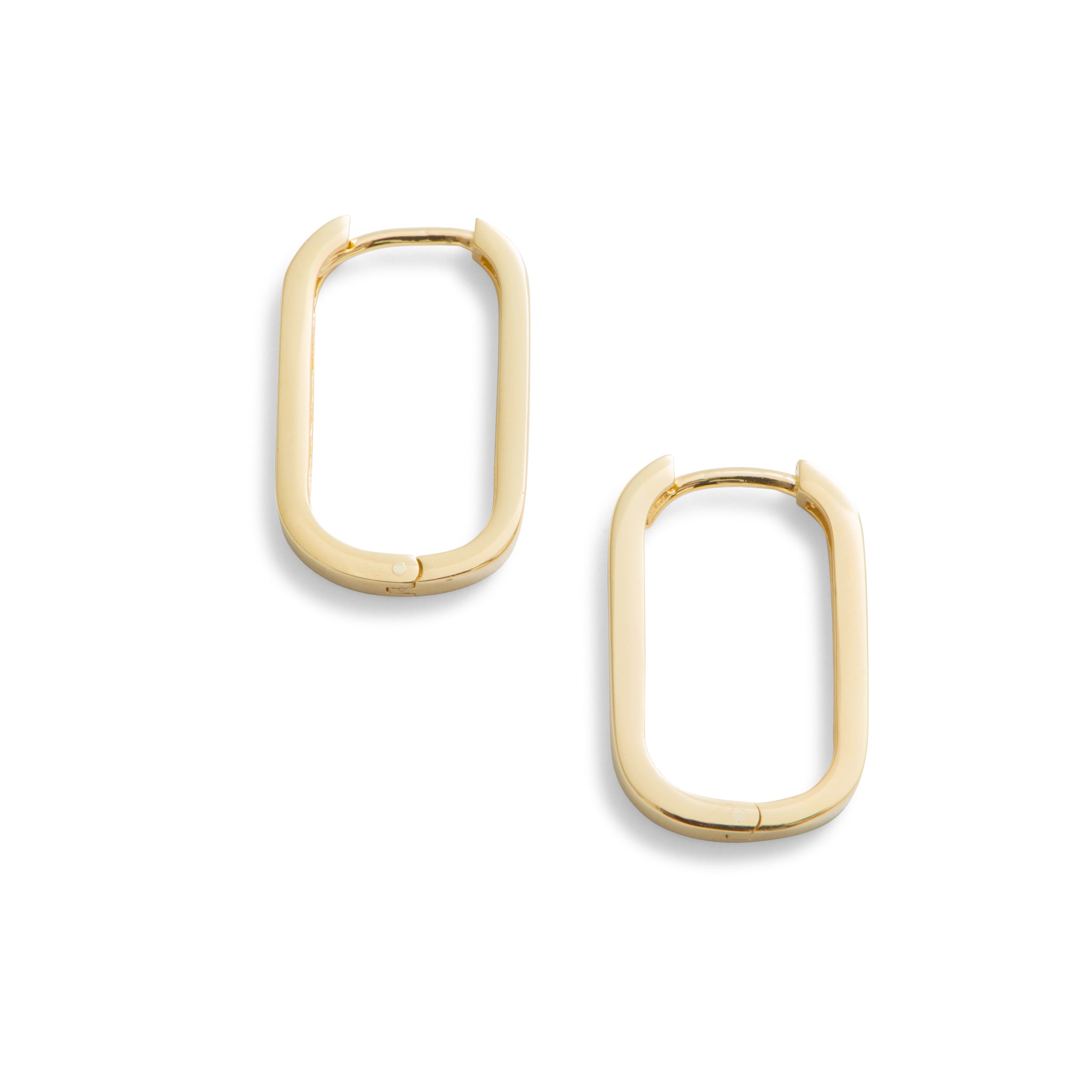 Flat Oval Huggie Earrings