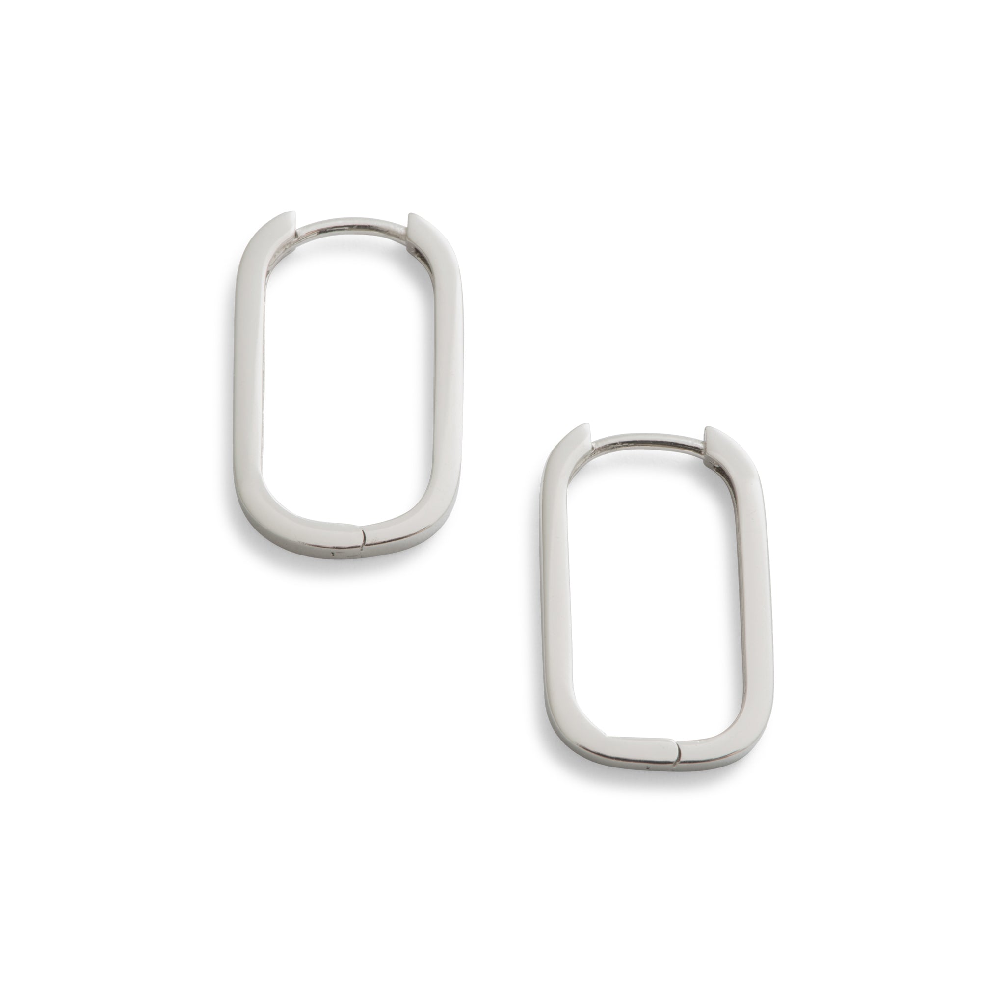 Flat Oval Huggie Earrings