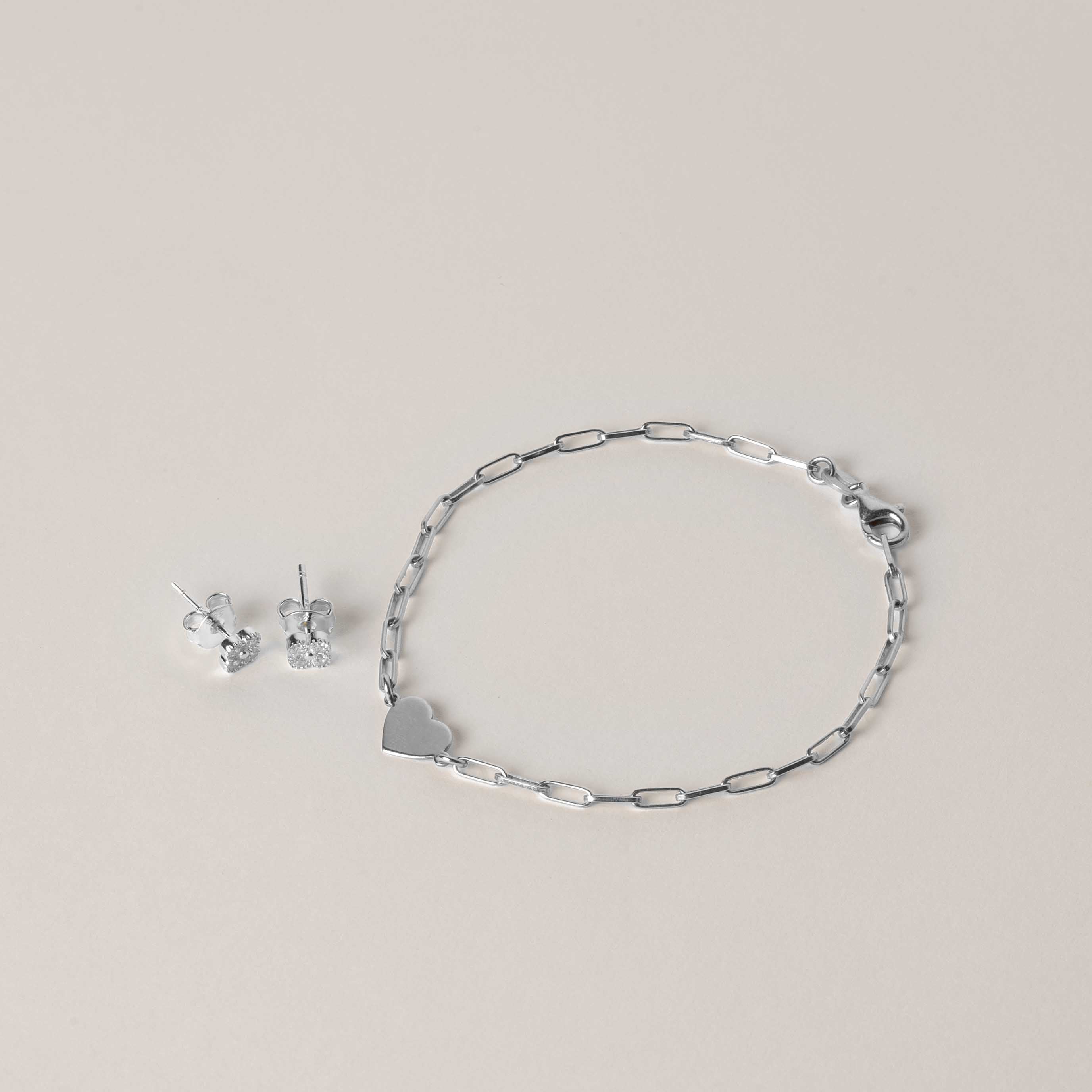 Heart & Petal Set - Silver