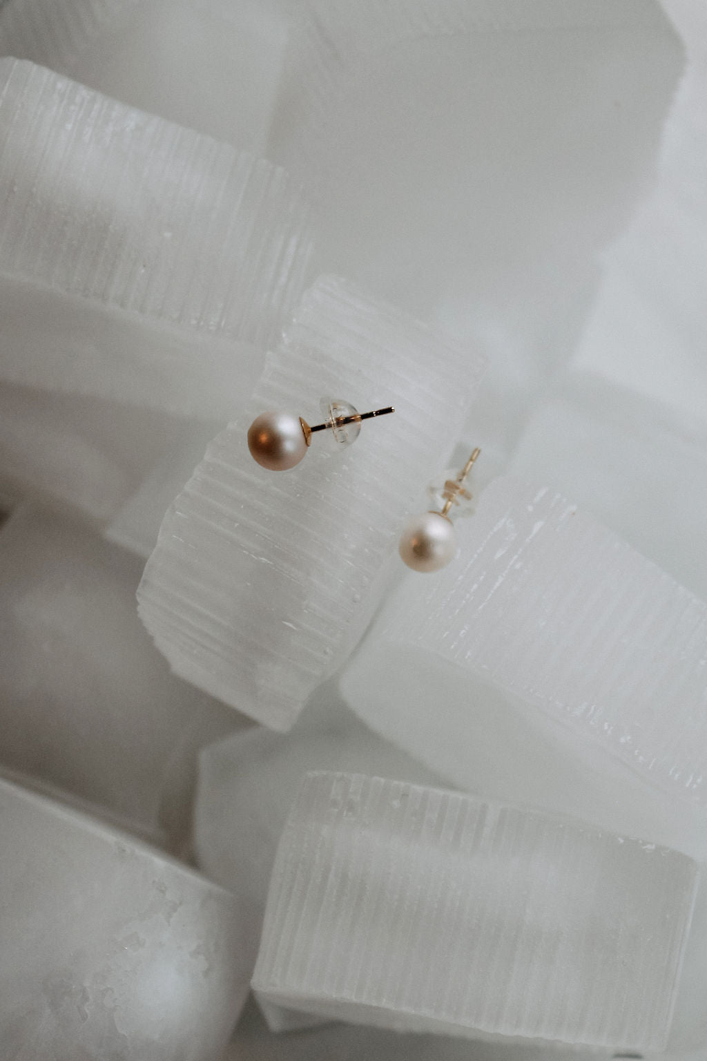 Round Pearl Stud Earrings