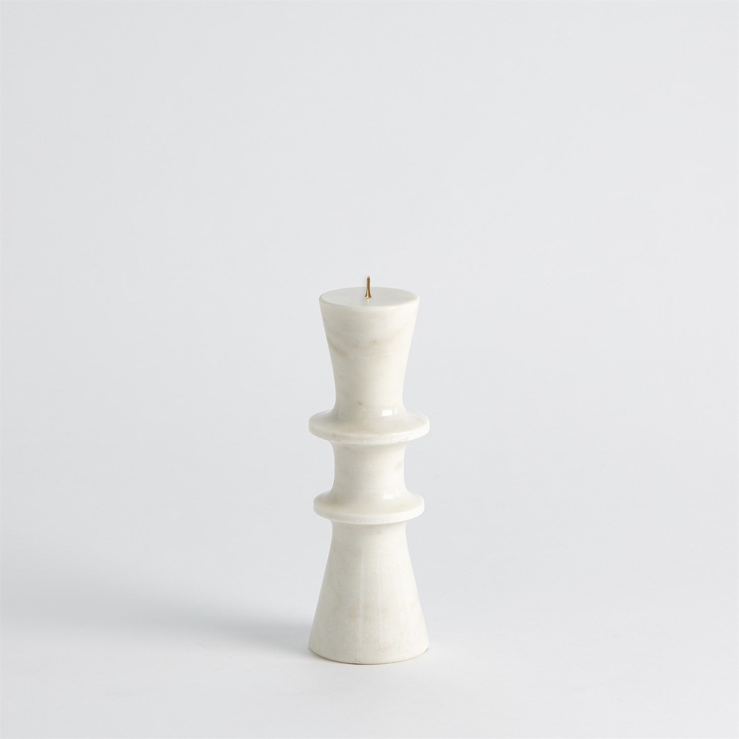 Double Flair Candle Stand-White