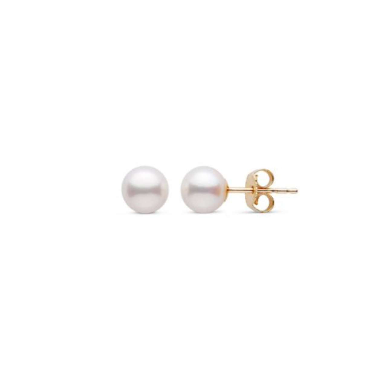 Round Pearl Stud Earrings